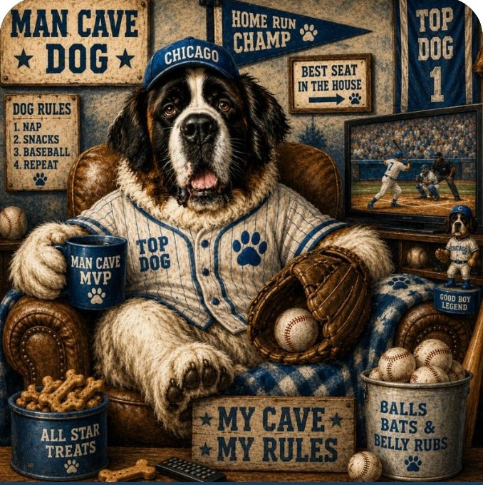 Baseball Dog 4 Pack Magnet/Pin - Custom