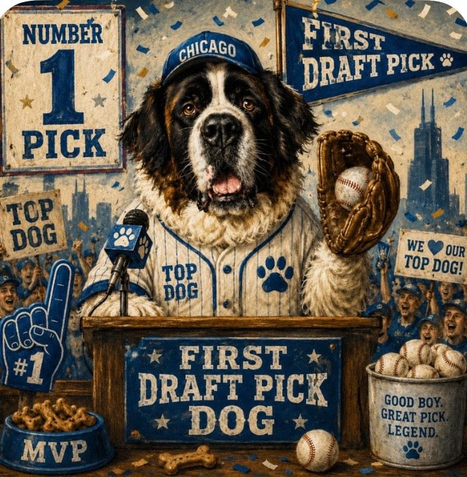 Baseball Dog 4 Pack Magnet/Pin - Custom