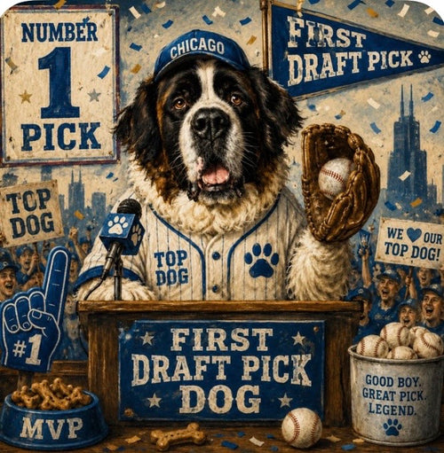 Baseball Dog 4 Pack Magnet/Pin - Custom