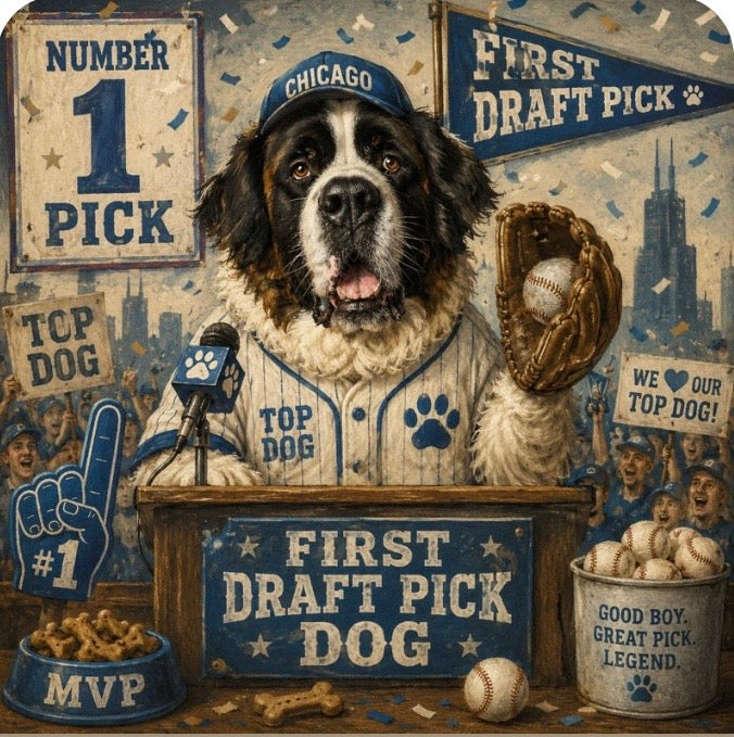 Baseball Dog 4 Pack Magnet - Custom