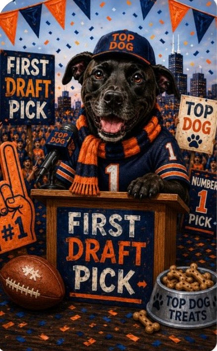 Football Dog 4 Pack Magnet/Pin- Custom