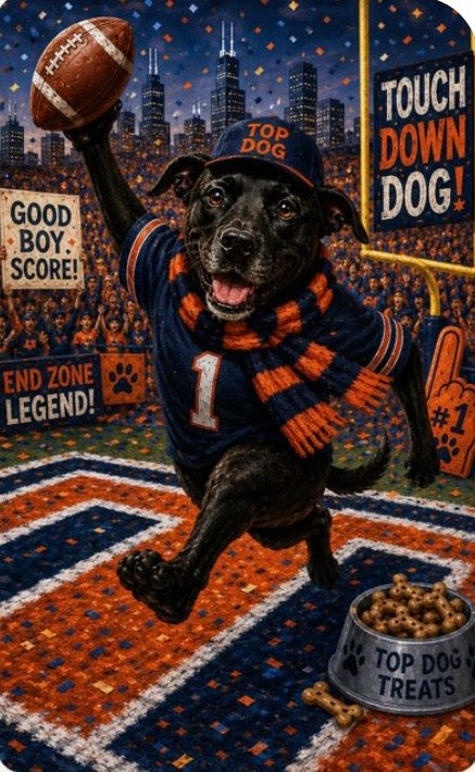 Football Dog 4 Pack Magnet/Pin- Custom