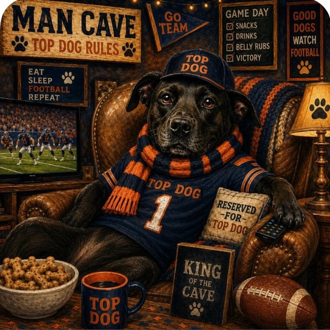 Football Dog 4 Pack Magnet/Pin- Custom