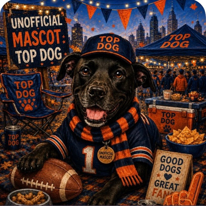 Football Dog 4 Pack Magnet/Pin- Custom