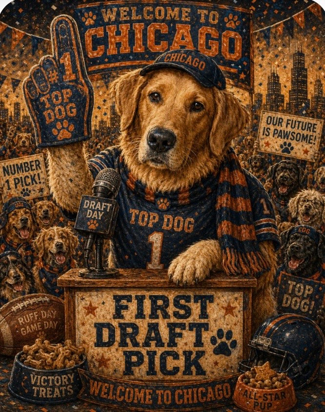 Football Dog 4 Pack Magnet - Custom