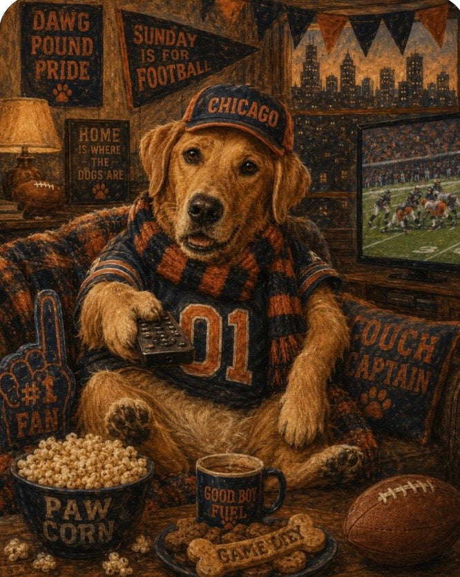 Football Dog 4 Pack Magnet - Custom