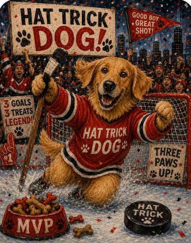 Hockey Dog 4 Pack Magnet Set - Custom