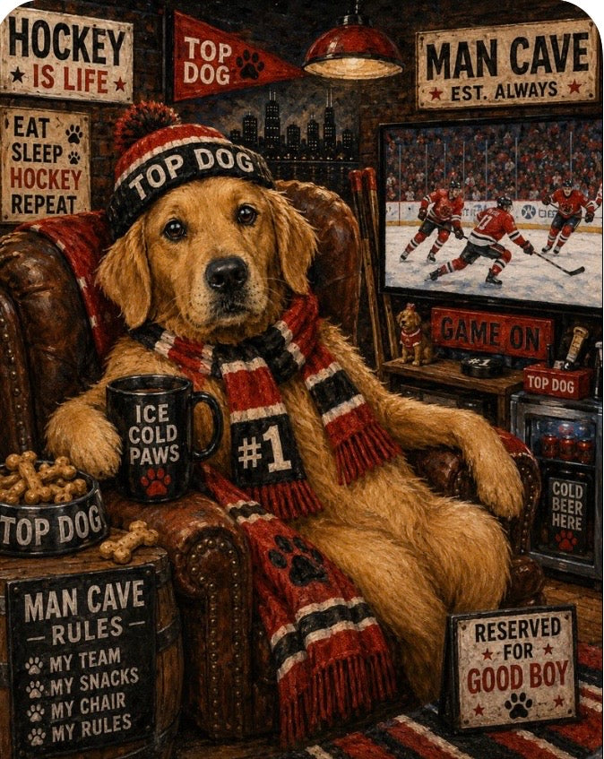Hockey Dog 4 Pack Magnet Set - Custom
