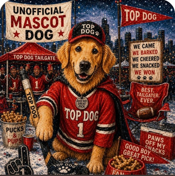 Hockey Dog 4 Pack Magnet/Pin Set - Custom