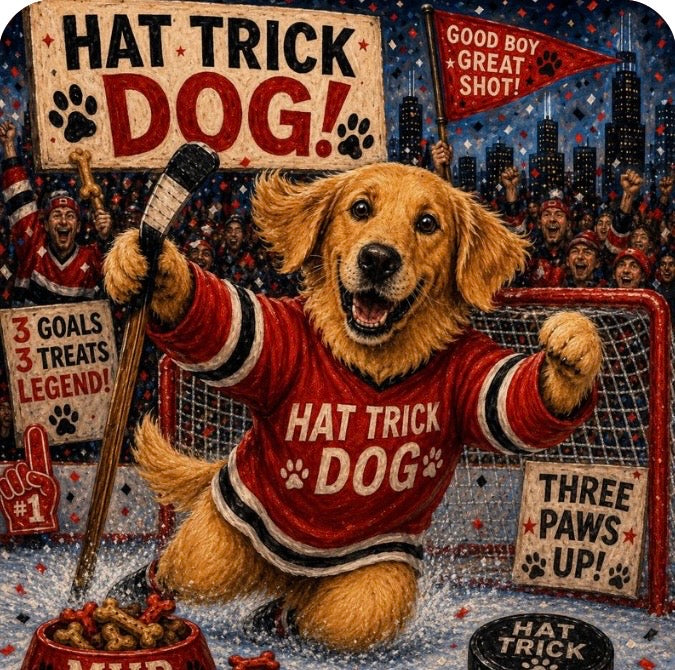 Hockey Dog 4 Pack Magnet/Pin Set - Custom