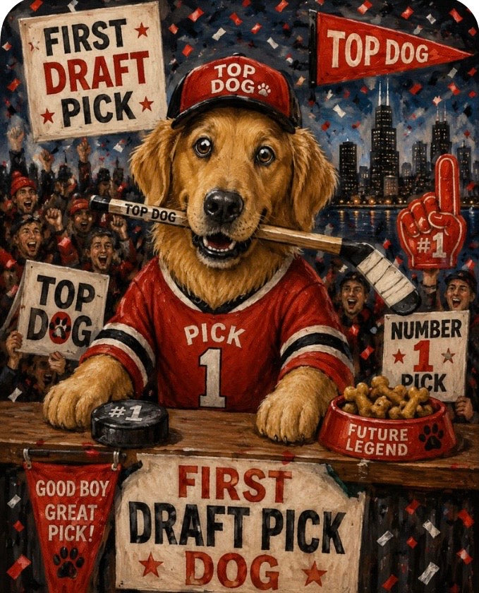 Hockey Dog 4 Pack Magnet Set - Custom