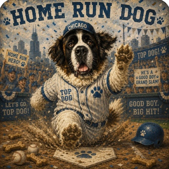 Baseball Dog 4 Pack Magnet/Pin - Custom