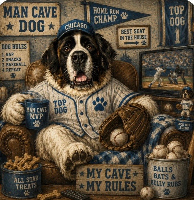 Baseball Dog 4 Pack Magnet - Custom